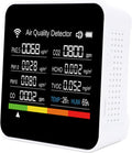 Pissente Smart Air Quality Detector, 14 in 1 Indoor Air Quality Meter with PM2.5 VOCs Temperature Humidity Sensor for Home Office Travel, Tuya Smart APP Connection