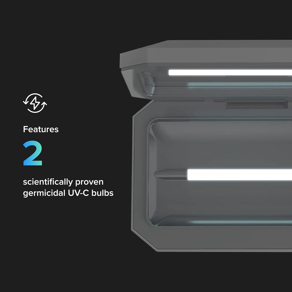 PhoneSoap Basic Cell Phone UV Light Sanitizer Box | Patented and Clinically Proven 360 Degree UV Light Sanitizer | (Black)