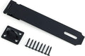 Alise Door Locks Hasp Latch,8 Inch SUS 304 Stainless Steel Safety Packlock Clasp Hasp Lock Latch,with Fixing Screw for External Doors Window Cabinet Pet Cage, Black MS9B-8C