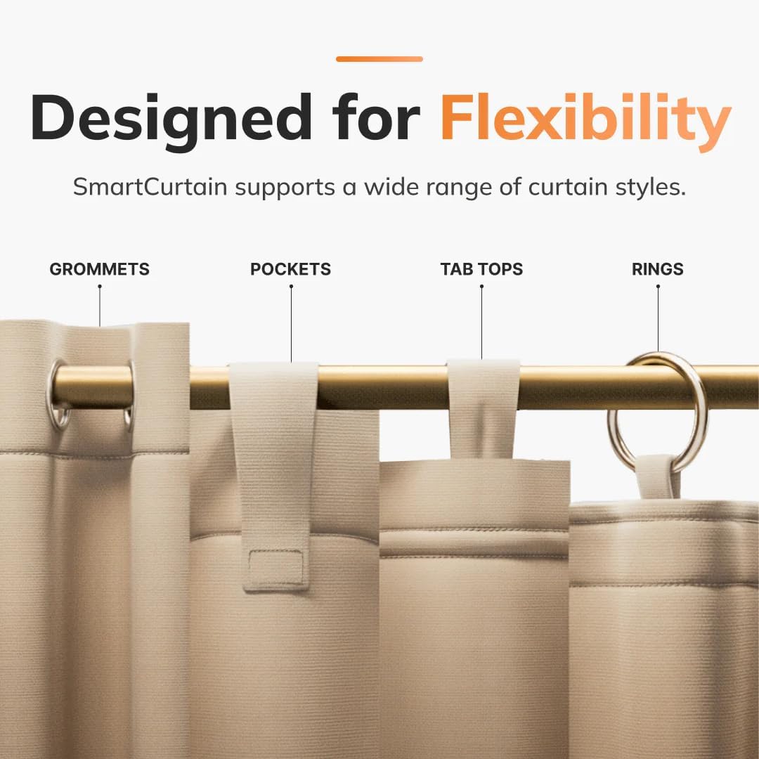 Ryse SmartCurtain | Motorized Curtain | Turn Current Curtains into Electric, Automated Drapes | Easy Install | Works with Existing Single or Double Curtain | Phone App Enabled | Charger Not Included