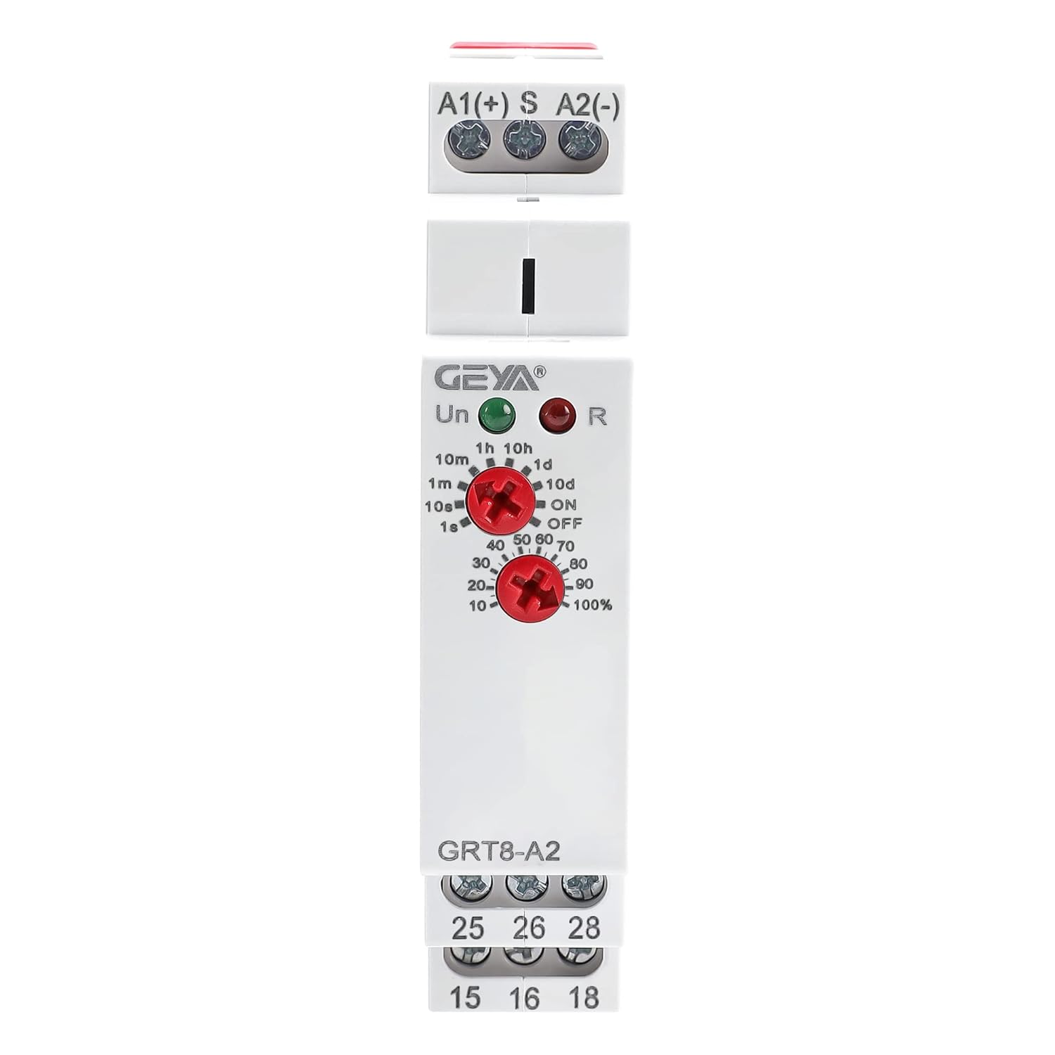 GEYA Delay On Single Function Time Relay 2 Outputs 16A Electronic Adjustable Power ON Timer Delay Relay Rail Modular(GRT8-A2,AC/DC12V-240V)