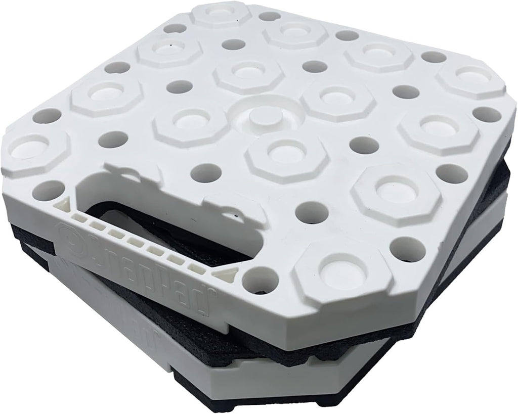 SnapPad StakPad RV Leveling Blocks – Precise Fit for Class A, B & C Motorhomes, Fifth Wheels, Travel Trailers & More – 12x12” – Bigger Surface Area, More Stability – Pack of 2 Leveling Blocks for RVs