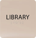 6" X6" Library Sign - ADA Compliant Tactile Graphics Grade 2 Braille Text Acrylic Wall Sign - Quiet zone, Information Convey, Group Study Room Door Signs for Office, School, Home