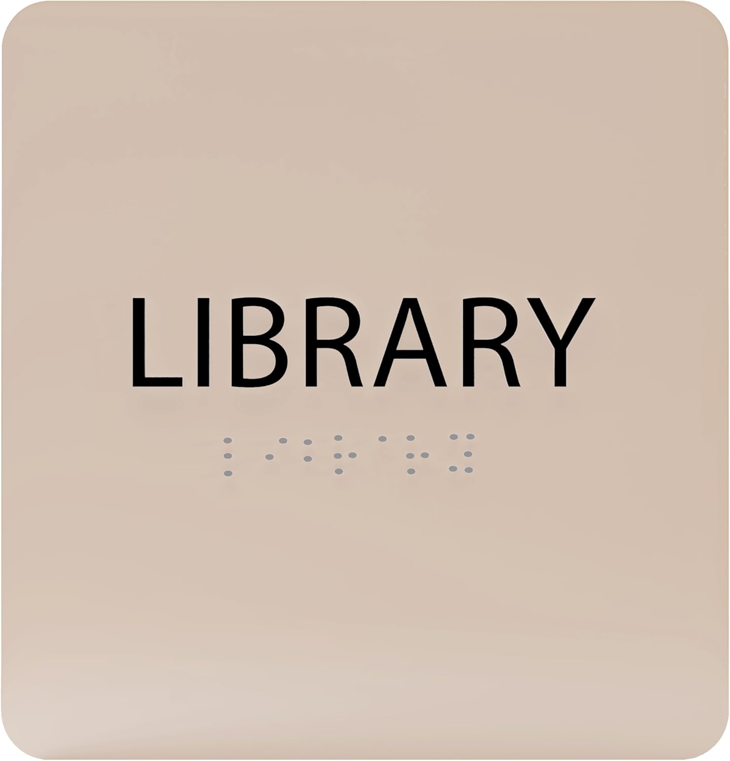 6" X6" Library Sign - ADA Compliant Tactile Graphics Grade 2 Braille Text Acrylic Wall Sign - Quiet zone, Information Convey, Group Study Room Door Signs for Office, School, Home