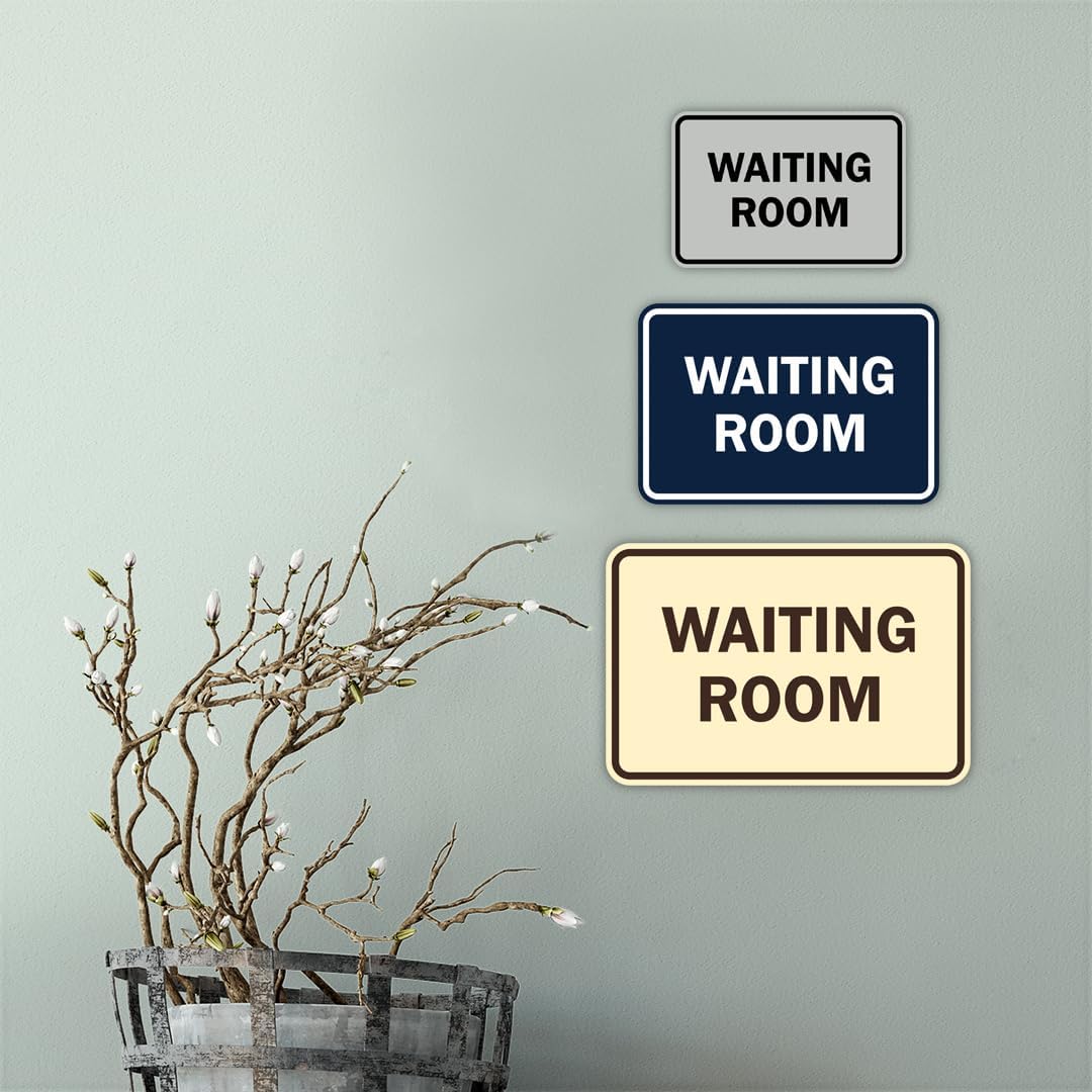 Signs ByLITA Classic Framed Waiting Room (Walnut) - Medium 2 Pack