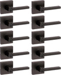 Kwikset Halifax Entry Door Handle with Lock and Key, Secure Keyed Reversible Lever Exterior, for Front Entrance and Bedrooms, Venetian Bronze, 10 Pack, Pick Resistant SmartKey Rekey Security