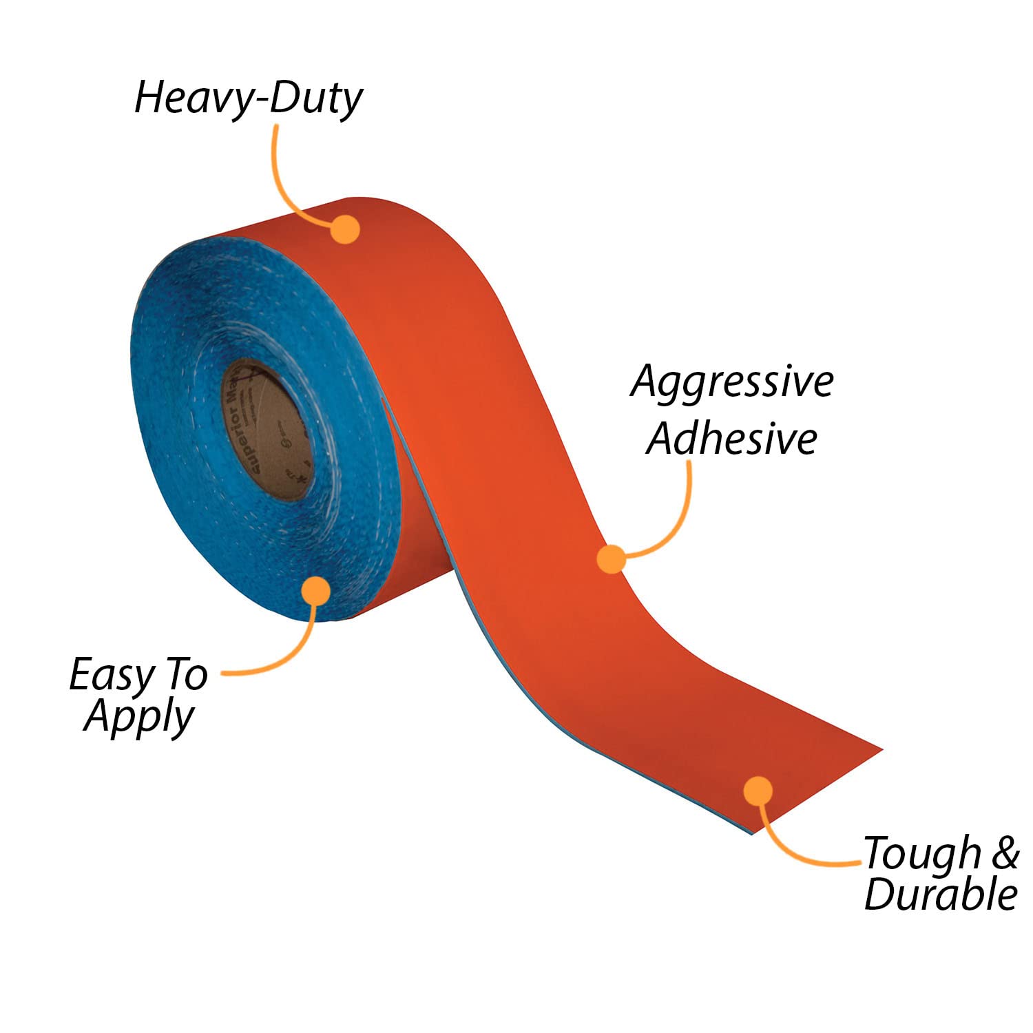 SmartSign Orange 4 inch x 100 feet Floor Marking Tape, 32 mil Vinyl Floor Tape, Superior Mark Industrial Use Safety Tape with Beveled Edges, Strong Adhesive, for Gym/Warehouse/Courts