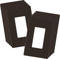 LIDER Matte Finish Decorator Switch Cover, Screwless Wall Plate, Mid-Size 1-Gang 4.88" x 3.11", Unbreakable Polycarbonate Thermoplastic, UL Listed, LSWP-31M-BR10P, Brown, 10 pack