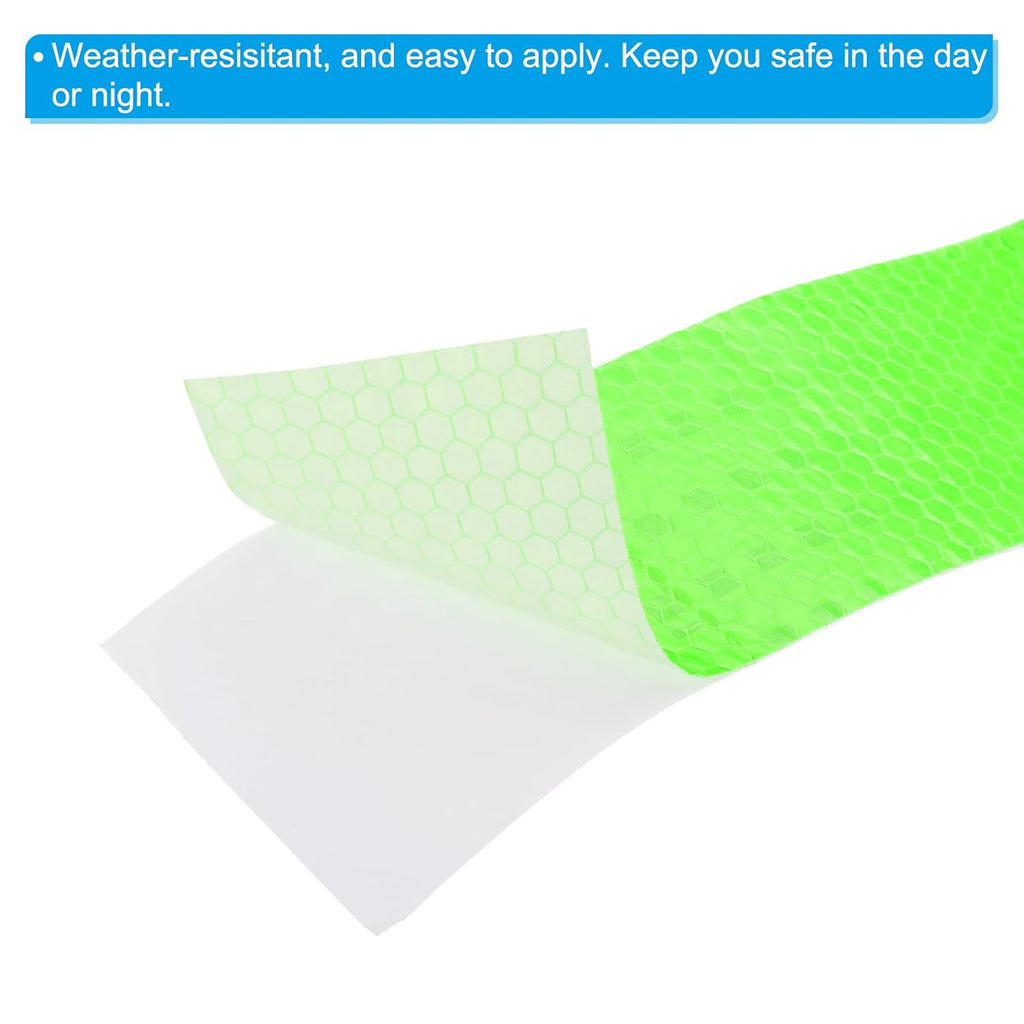 PATIKIL 2 Inch x 33 ft Reflective Tape, 1 Roll Waterproof Self Adhesive High Visibility Caution Warning Safety Tape Reflector with Scraper for Trucks Trailers Cars, Green