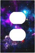 Outer Space Colorful Starry Sky Galaxy Planet Outlet Covers 1 Gang Duplex Light Switch Cover Decorative Switch Plates Electrical Receptacle Faceplate Wall Plate for Bed Room Living Room Decor