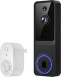SoraNari Wireless Doorbell Camera,1080P HD, Motion Detection, Two-Way Audio, Live View, Night Vision, Cloud Storage, Battery Powered, 2.4GHz Wi-Fi Only