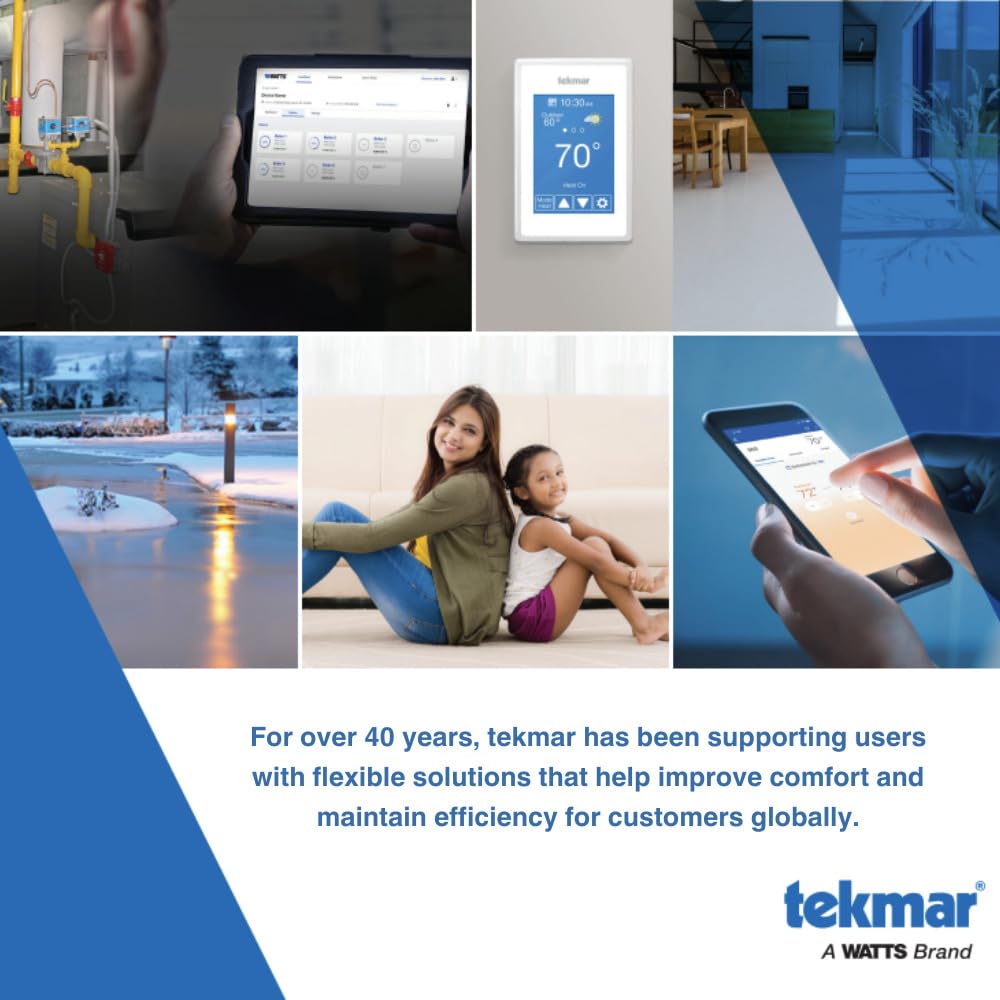 tekmar Indoor Sensor 084 | Mounts Flush or Nearly Flush to Wall for Unobtrusive Look | Mud Over the Sensor for Flawless Finish | Can Connect to Select tekmar Thermostats for Remote Temperature Sensing
