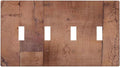 Rustic Brown Dark Wood Texture Printing Light Switch Covers Quad Toggle Electrical Faceplate 4 Gang Wall Plate Decorative Switch Plates For Farmhouse Cabin Decor