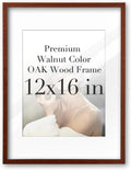 iHery Standard 12x16in Truly Natural OAK Wood Walnut Color Picture Frame with High Transparency Acrylic Glass Thickened Backboard, Photo Frames Minimalistic Design Narrow Border 1Pack