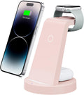 Anlmz 3 in 1 Charging Station for iPhone, Wireless Charger for iPhone 17 16e 16 15 14 13 12 11 X Pro Max & Apple Watch - Charging Stand Dock for AirPods (Pink)