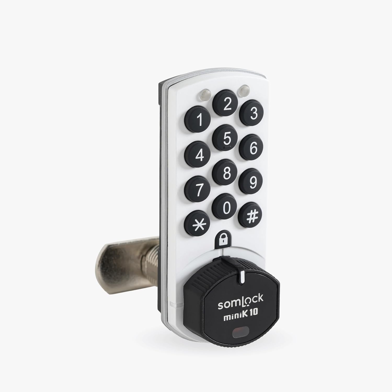 miniK10 Standard Electronic Cabinet Lock – 12-Button Keypad, 10-Year Battery Life, IP54 Waterproof Rating, Compact Design, Surface & Flush Mount, Black/White