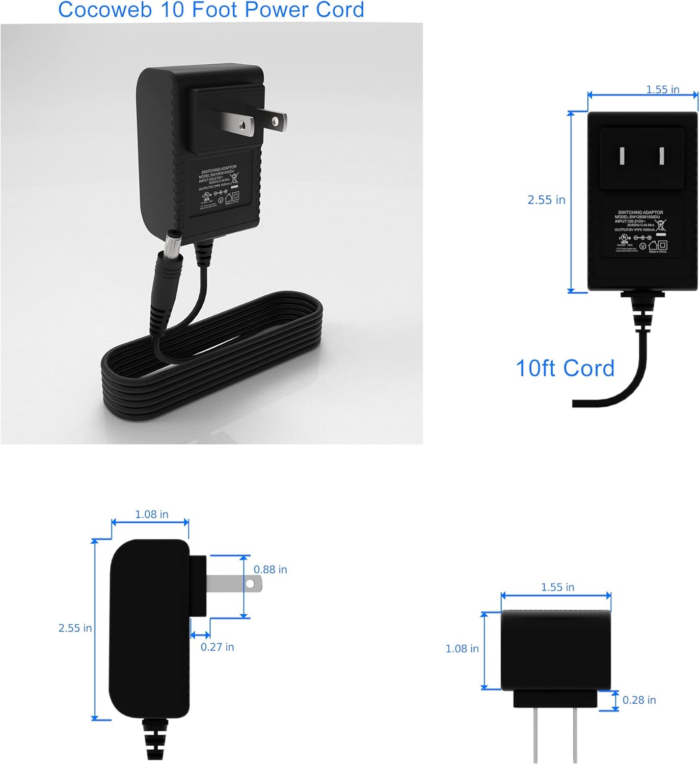Cocoweb 9 Inch Tru-Slim Black and Brass Picture Light - LED, 2700K, Adjustable Arm, Plug-in, Toggle Switch, Sleek and Compact Design