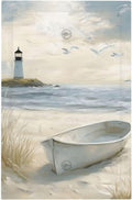 Decorative Light Switch Plate Covers Seascape Painting with Lighthouse Boats 1 Gang No Device Single Blank Outlet Covers Wall Plate Light Switch Covers for Bedroom Home Decor