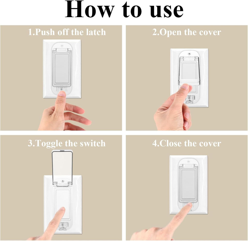 Light Switch Guard Cover 2 Pack Wall Switch Guard Child Proof Rocker Switches Plate Cover Keeps Lights or Switches from Being Accidentally Turned ON or OFF
