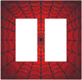 Red Spider Web Black Line Simplicity Decorative Outlet Covers 2 Gang Double Gfci Rocker Electrical Wall Panels Light Switch Cover Plate For Kids Room Home Decor