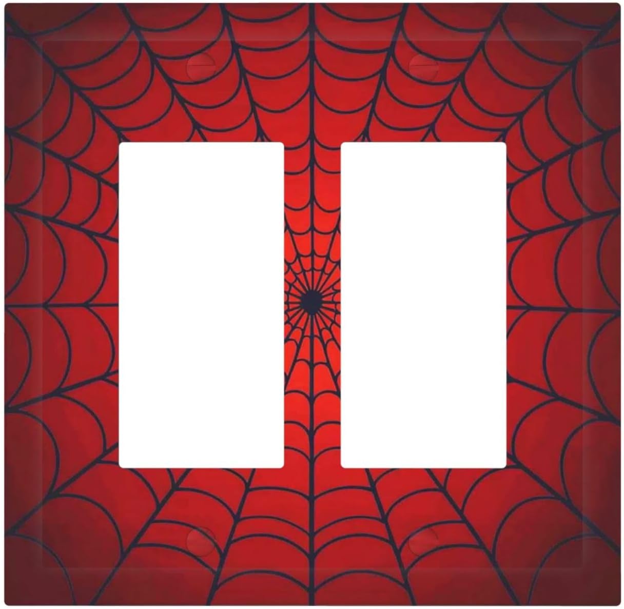 Red Spider Web Black Line Simplicity Decorative Outlet Covers 2 Gang Double Gfci Rocker Electrical Wall Panels Light Switch Cover Plate For Kids Room Home Decor