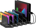 【5PCS】 Unitek USB Charging Station, 10 USB Fast Ports Charge Docking Station and Adjustable Dividers, Multi Device Charger Organizer Compatible with iPad, iPhone, Tablet and Cell Phone - 5PCS, Black
