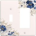 Decorative Outlet Covers Rustic Blue White Flowers Floral Penoy 2 Gang 1 Gang Wall Plate Cover Single Toggle Rocker Combo Light Switch Cover Plate Face Plate