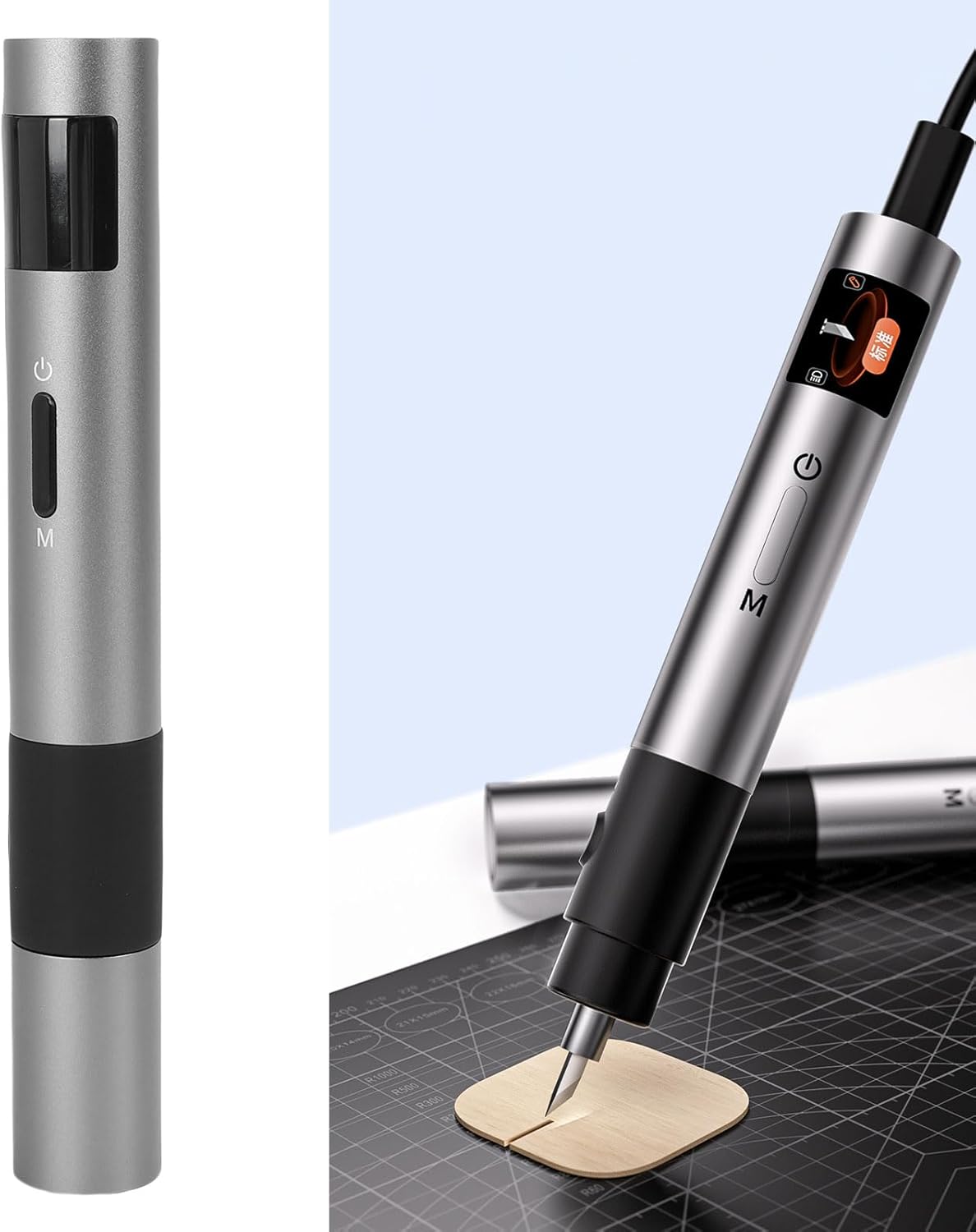 VBESTLIFE 40KHz Ultrasonic Cutter, Handheld Craft Cutting Tool for 3D Prints, PVC, Leather, Type C Power Input and 4 Blades, for DIY, Modeling (FS-S1)