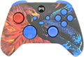 Hand Airbrushed Fade Custom Controller Compatible with Xbox Series X/S & Xbox One (Series X/S Bird V Snake W/Blue Inserts)