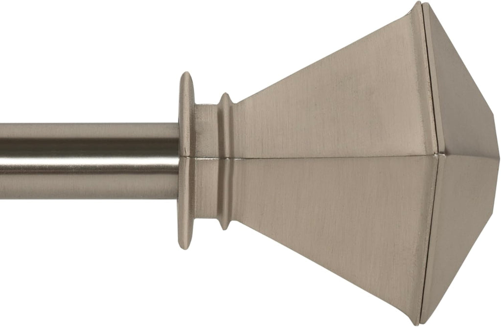 Deco Window Adjustable Curtain Rod for Windows 18 to 44 Inch (Pack of 1) Extendable Heavy Duty 3/4 Inch Iron Drapery Pole with Finials Wall Mounted French Door Curtain Rods (Silver)