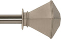Deco Window Adjustable Curtain Rod for Windows 18 to 44 Inch (Pack of 1) Extendable Heavy Duty 3/4 Inch Iron Drapery Pole with Finials Wall Mounted French Door Curtain Rods (Silver)
