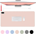 Konohan Heated Large Desk Mat PU Leather Warm Mouse Pad with 5 Heating Level & 4 Hour Auto Shut-Off Heating Keyboard Pad Warmer Gaming Mice Mat Only Supports 110v(Khaki Color,31.5" X 13")