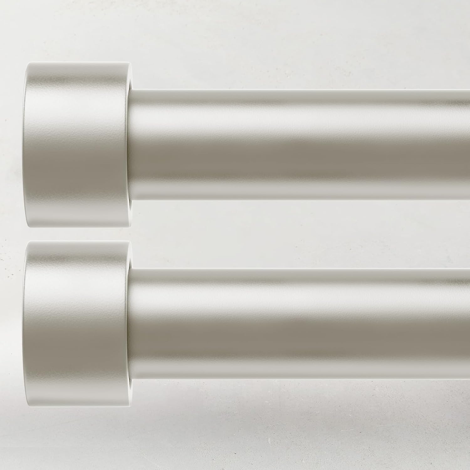 2 Pack Curtain Rods for Windows 72 to 144 Inch, 1 Inch Brushed Nickel Adjustable Heavy Duty Outdoor Curtain Rod for Patio Bedroom, Drapery Rods Set with End Cap, Size 32"- 150"