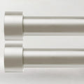 2 Pack Curtain Rods for Windows 48 to 84 Inch(4-7ft), 1 Inch Brushed Nickel Adjustable Heavy Duty Curtain Rod Set, Modern Style Drapery Rods for Bedroom Living Room, Size 32"- 90"