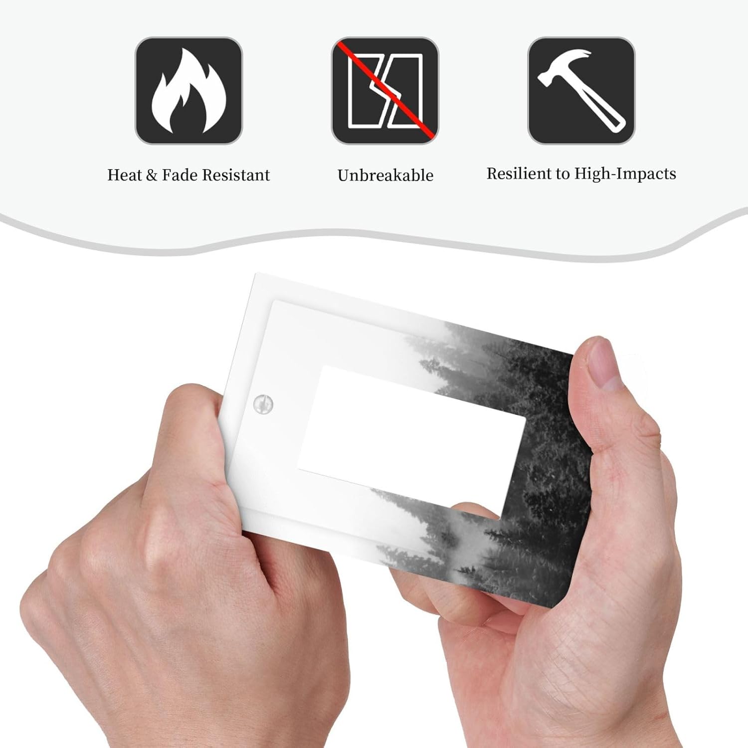 Decorative Outlet Covers Fores Black White Landscape Misty Woods 1 Gang Single Rocker Light Switch Cover Plate Wall Plates Gfci Faceplate For Farmhouse Cabin Decor