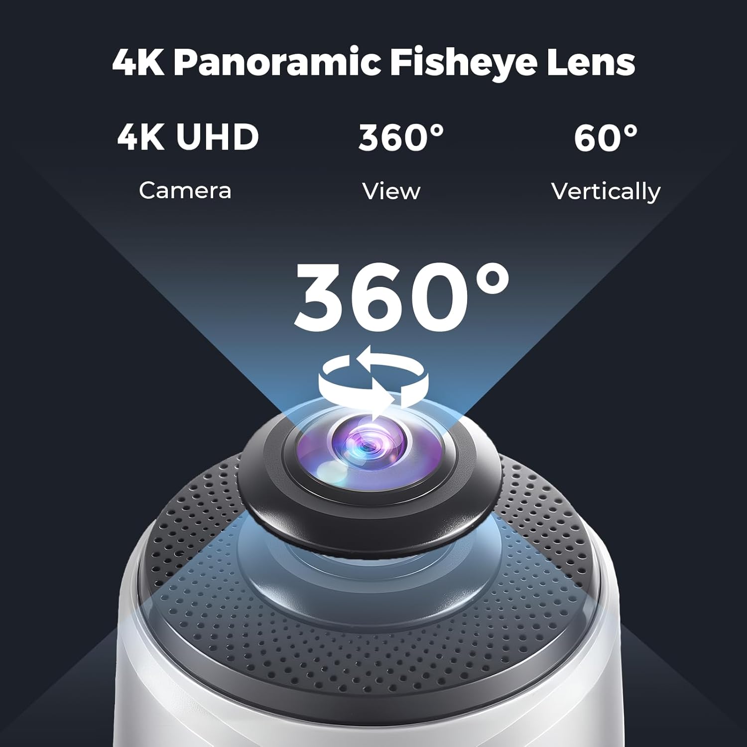 Camera 360, 4K Video Conference Room Camera System, Webcam, AI Driven Speaker Tracking, Noise Cancellation, Works with Zoom, Google Meet, Teams and More, 15 ft Mic Pickup, PANA 5ft USB Cable