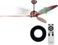 reiga 65 Inch Walnut Wood Ceiling Fan with Lights and Remote Control, Quiet Reverse DC Motor, High Airflow, Timer Function, and Built-in Air Purifier Coconut Carbon Pads for Home