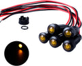 5pcs 8mm LED Indicator Light Plastic Black Signal Dot Lamp 110-220VAC 5/16" Mounting Hole Size with 15cm/5.9in. Wire (Yellow LED)