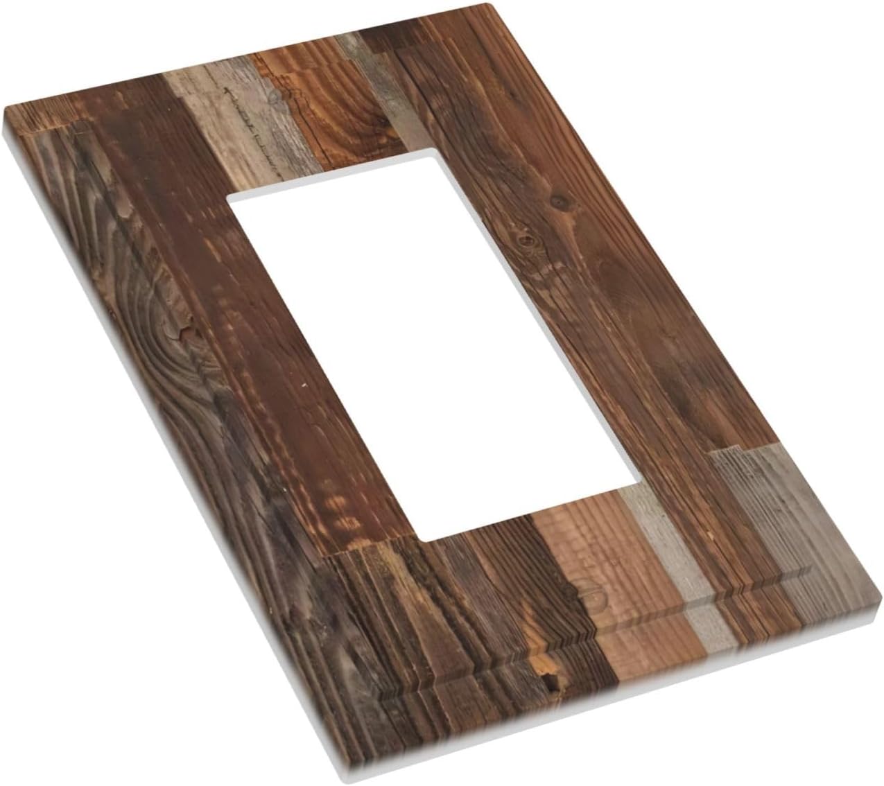 Vintage Brown Wooden Boards Print Wood Grain Decorative Outlet Covers 1 Gang Single Rocker Light Switch Cover Plate Wall Plates GFCI Faceplate for Farmhouse Home Decor