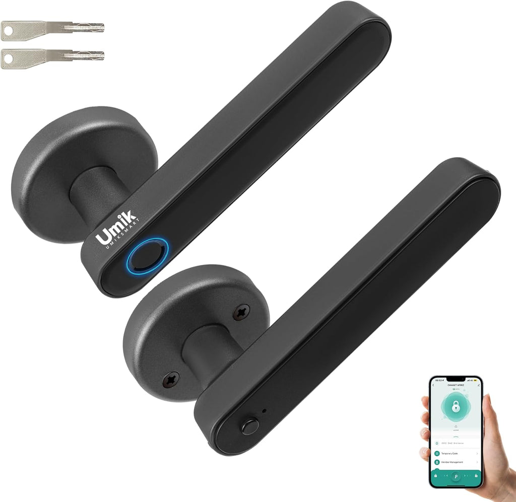 Fingerprint Smart Door Lock, Biometric Door Lock with App for Bedroom, Home, Apartment, Hotel (Grey)