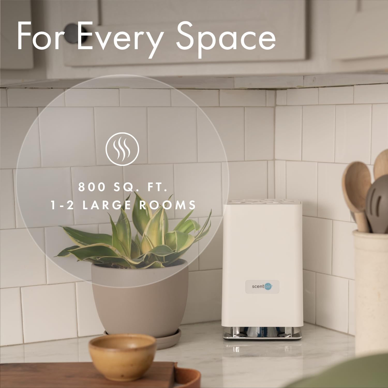 ScentAir Whisper Home | Diffuser Machine, Scents up to 800 Sq. Ft Room, Compatible with Alexa & Google, WiFi & Bluetooth Enabled, Cartridge Sold Separately, White