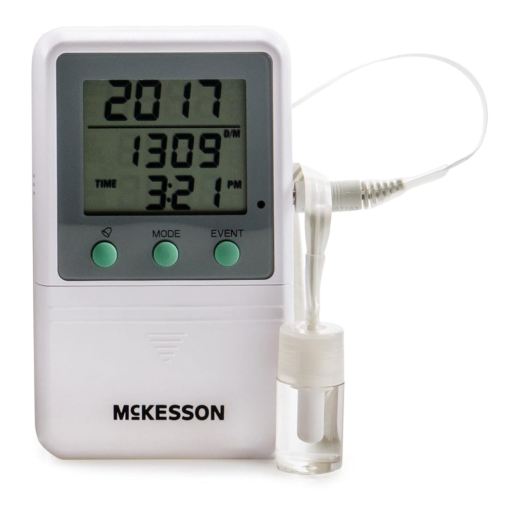 McKesson Refrigerator and Freezer Thermometer, Single-Probe - Waterproof Digital Triple Display, 1 Count