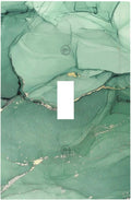 Decorative Light Switch Cover Simple Green Marble 1 Gang Single Toggle Device Electrical Faceplate Switchplates Decorator Outlet Wall Plate for living Room Office Decor