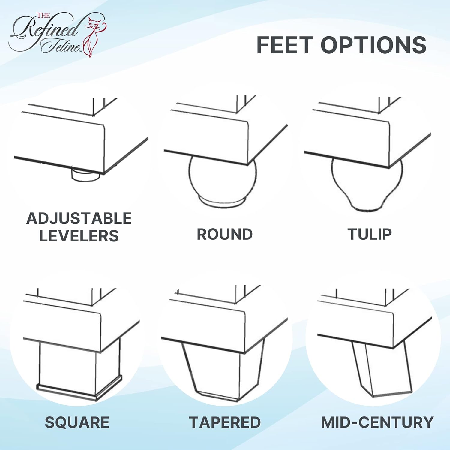 THE REFINED FELINE Cat Litter Box Enclosure Cabinet, Shaker, Mahogany Brown, Mid-Century Feet, Large, Hidden Litter Cat Furniture with Drawer