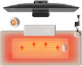 Heated Mouse Pad Hand Warmers, Electric Warm Office Desk Mat, 31.5" x 13", 3 Control Levels Temperature 3 Hours Auto Shut-Off, Suitable for Home/Offices Computer Keyboard Pads (Light Gray)