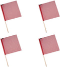 Mytee Products (4 Pack) 18"x18" Red Safety Flags for Truck Loads w/Dowel - DOT Compliant Jersey Mesh Warning Flags on Stick for Oversize Wide Load, Construction, Road Traffic, Pedestrian Signs