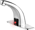 Touchless Bathroom Sink Faucet，Automatic Motion Sensor Faucets with 1 Hole Plate for Water Bath Commercial Lavatory Farmhouse, Chrome