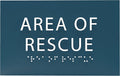 6" X4" Area of Rescue Sign - ADA Compliant Tactile Graphics Grade 2 Braille Text Wall Sign | Emergency Assistance, Refuge Place Sign for Schools, Offices, Apartments & Restaurants