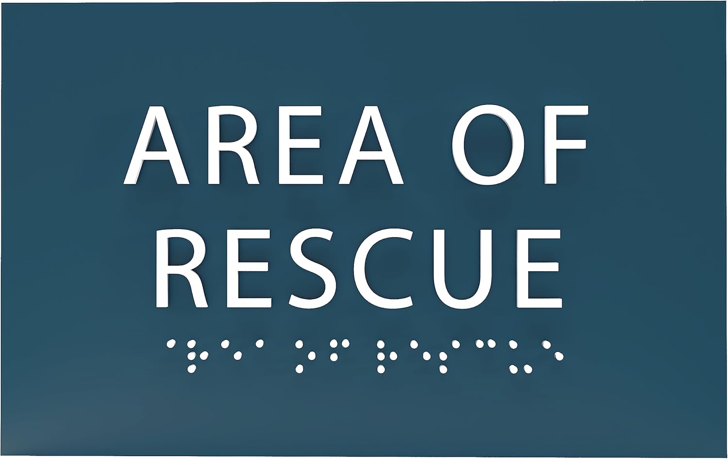 6" X4" Area of Rescue Sign - ADA Compliant Tactile Graphics Grade 2 Braille Text Wall Sign | Emergency Assistance, Refuge Place Sign for Schools, Offices, Apartments & Restaurants