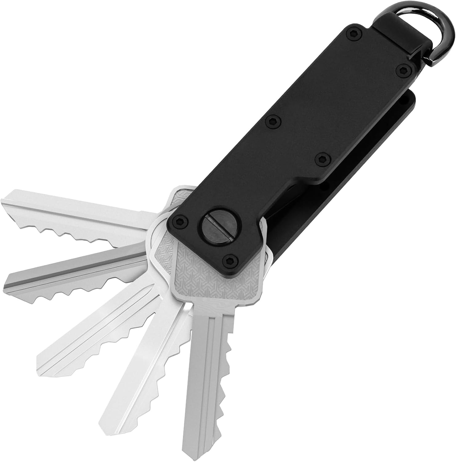 Mens Key Organizer - Compact Metallic Key Holder | Minimalist Innovative Keyholder | Smart Keychain Secures 1-5 Keys